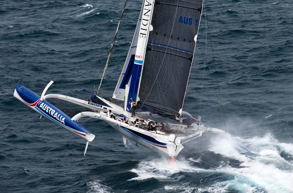Team Australia setting world sailing record from Sydney to Hobart.